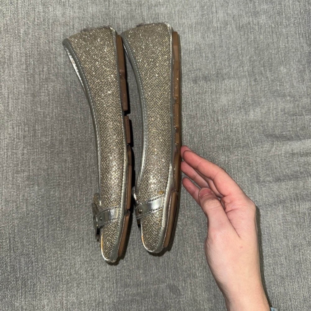 Michael Kors MK silver Ballet Flats Sandals - Picture 4 of 6